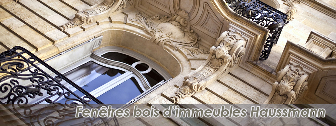 Fenêtres bois d'immeubles Haussmanniens