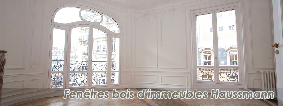 Fenêtres bois d'immeubles Haussmanniens